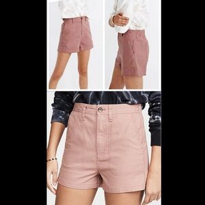 Madewell Women’s Medium Mauve Pink Shorts High Waist Utility Camp Faded Rose